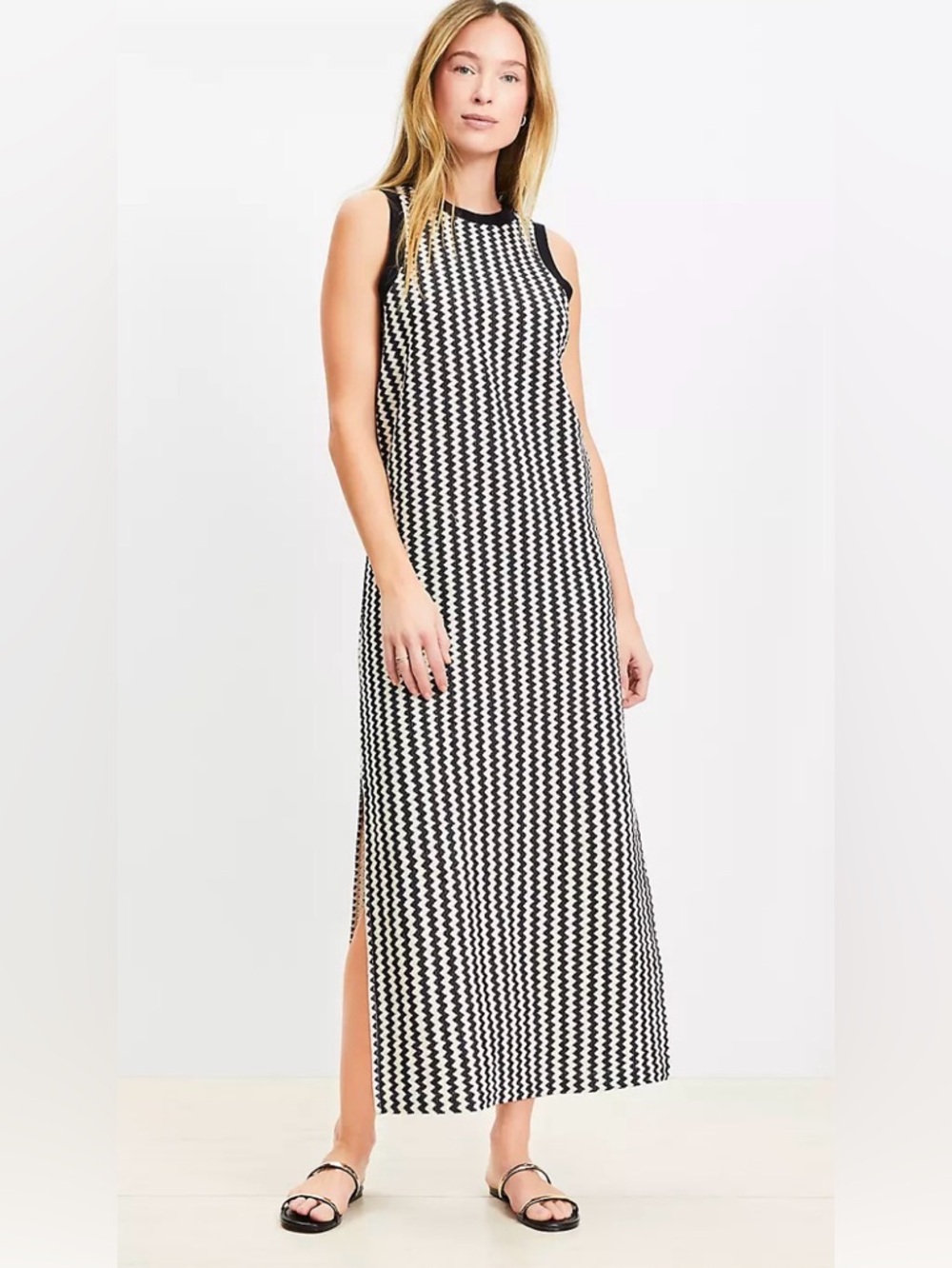 Beach Zig Zag Crochet Midi Dress